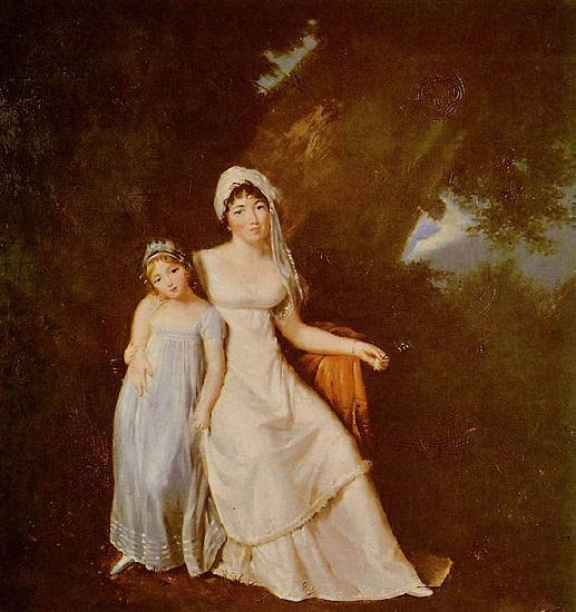 Marguerite Gerard Mme de Stael et sa fille Sweden oil painting art